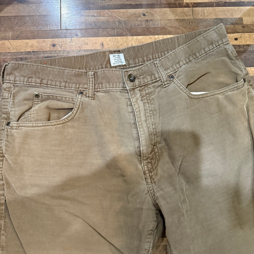 Mens J. Crew Straight Leg Corduroy Pants 36x30 Tan Cotton Casual Trousers - Picture 8 of 8